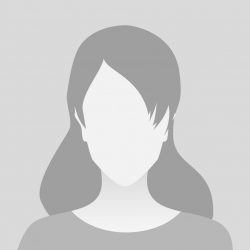 Person gray photo placeholder woman Person gray photo placeholder woman in T-shirt on gray background